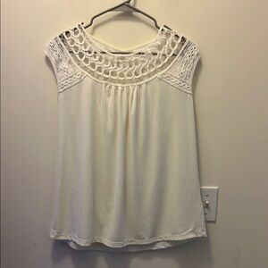 Maurices White Lace Detail Blouse size Medium